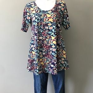 Navy Floral LuLaRoe Perfect Tee XXS